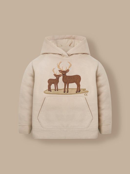 Cherry Crumble Elegant Beige Hoodie