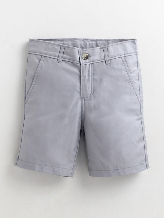Cherry Crumble Grey Breezy-Trendy Summer Shorts
