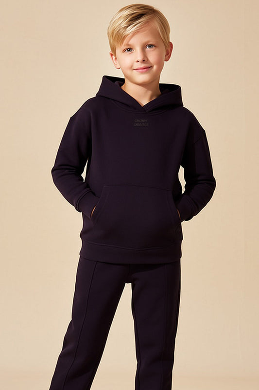 Cherry Crumble brown cotton sweat set for kids