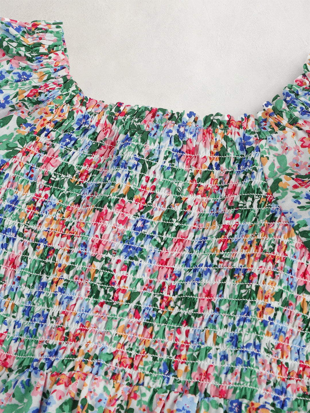 Cherry Crumble Multicolor Floral Printed Playful Classic Dress