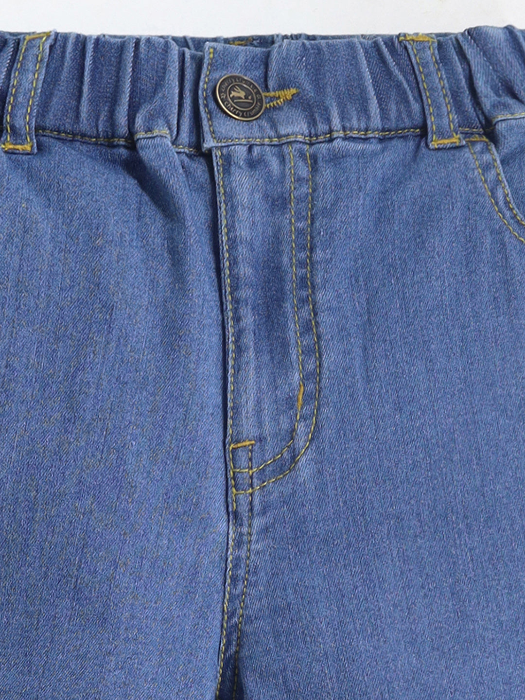 Cherry Crumble Blue Denim Denim Casual Wear Wide Leg Summer Jeans For Girls