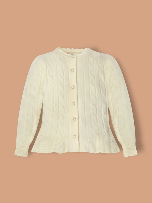 Cherry Crumble Cream Cable Knit Lovely Stylish Sweater