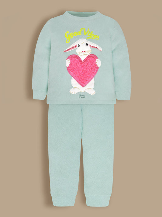 Cherry Crumble Mint Solid Applique Lovely Nightsuit