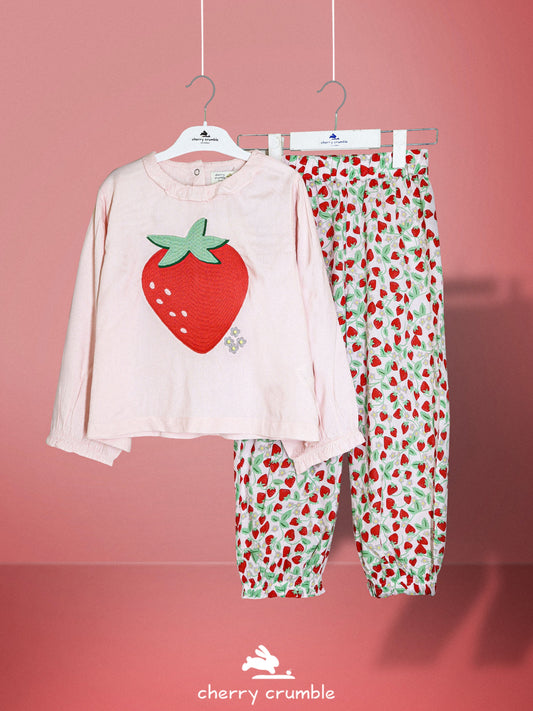 Cherry Crumble Multicolor Printed Embroidered Sweet Classic Summer Nightsuit
