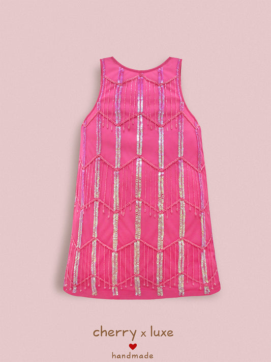 Cherry Crumble Sparkle Pink Dress