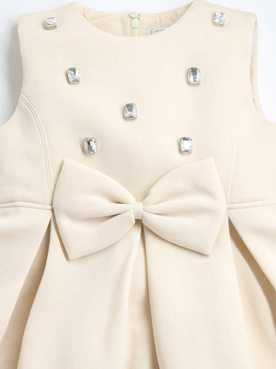 Cherry Crumble Cream Solid Cozy Winter Dress