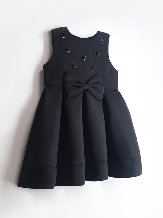 Cherry Crumble Black Solid Adorable Stylish Summer Dress
