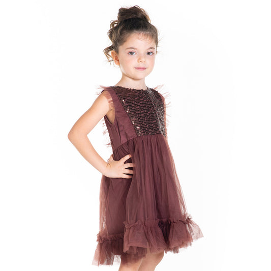 Cherry Crumble Brown Solid Lovely Smart Dress