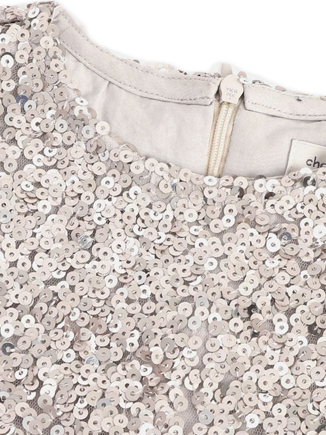 Cherry Crumble Grey Sequined Trendy Graceful Dress