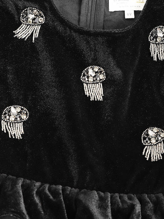 Cherry Crumble Black Charming Smart Dress