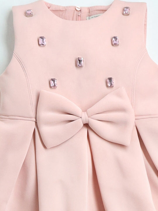 Cherry Crumble Peach Solid Adorable Graceful Dress