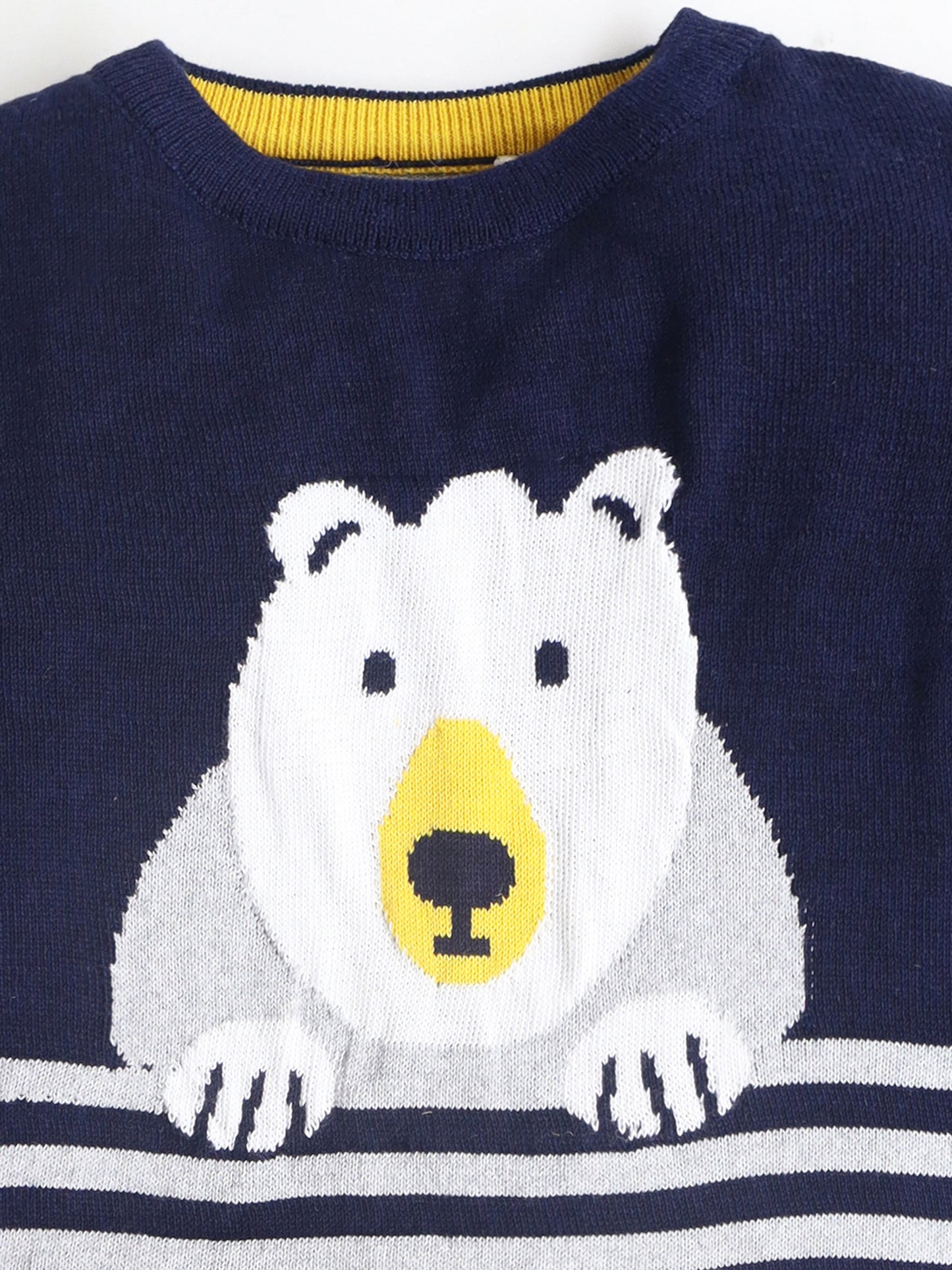 Cherry Crumble Navy Blue Striped Charming Graceful Winter Sweater