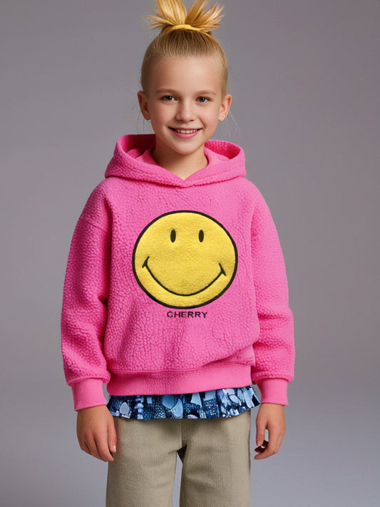 Cherry Crumble Applique Classic Pink Hoodie
