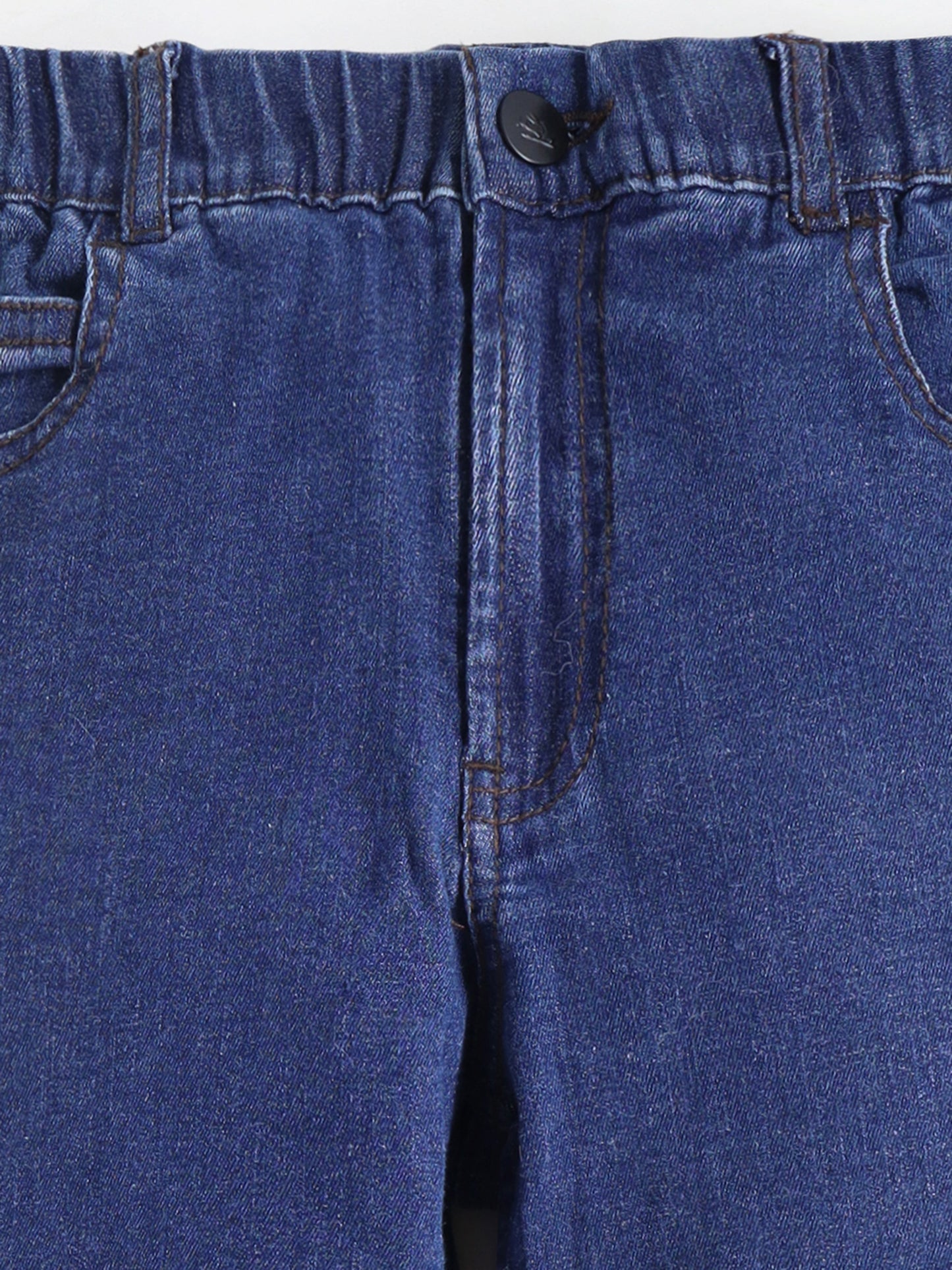 Cherry Crumble Dark Blue Dyed/Washed Denim Casual Wear Easy Fit Summer Jeans For Boys And Girls