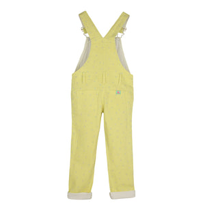 Soft Cotton Twill Yellow Print Dungaree for Girls