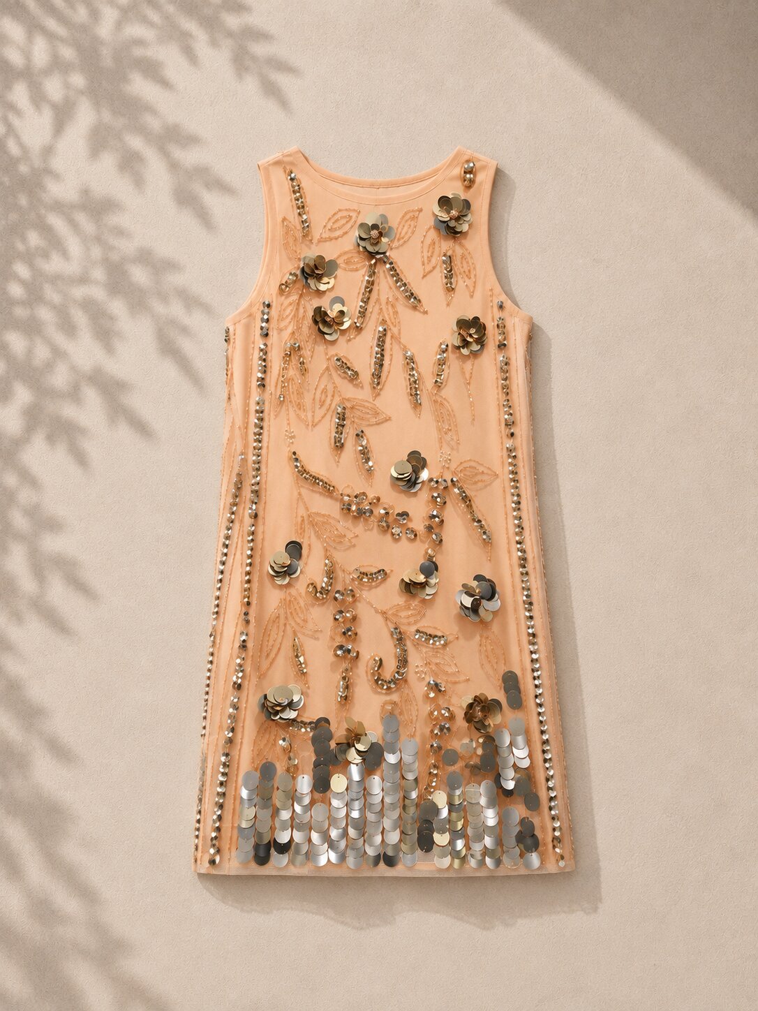 Peach Sequin Party Dress for Girls