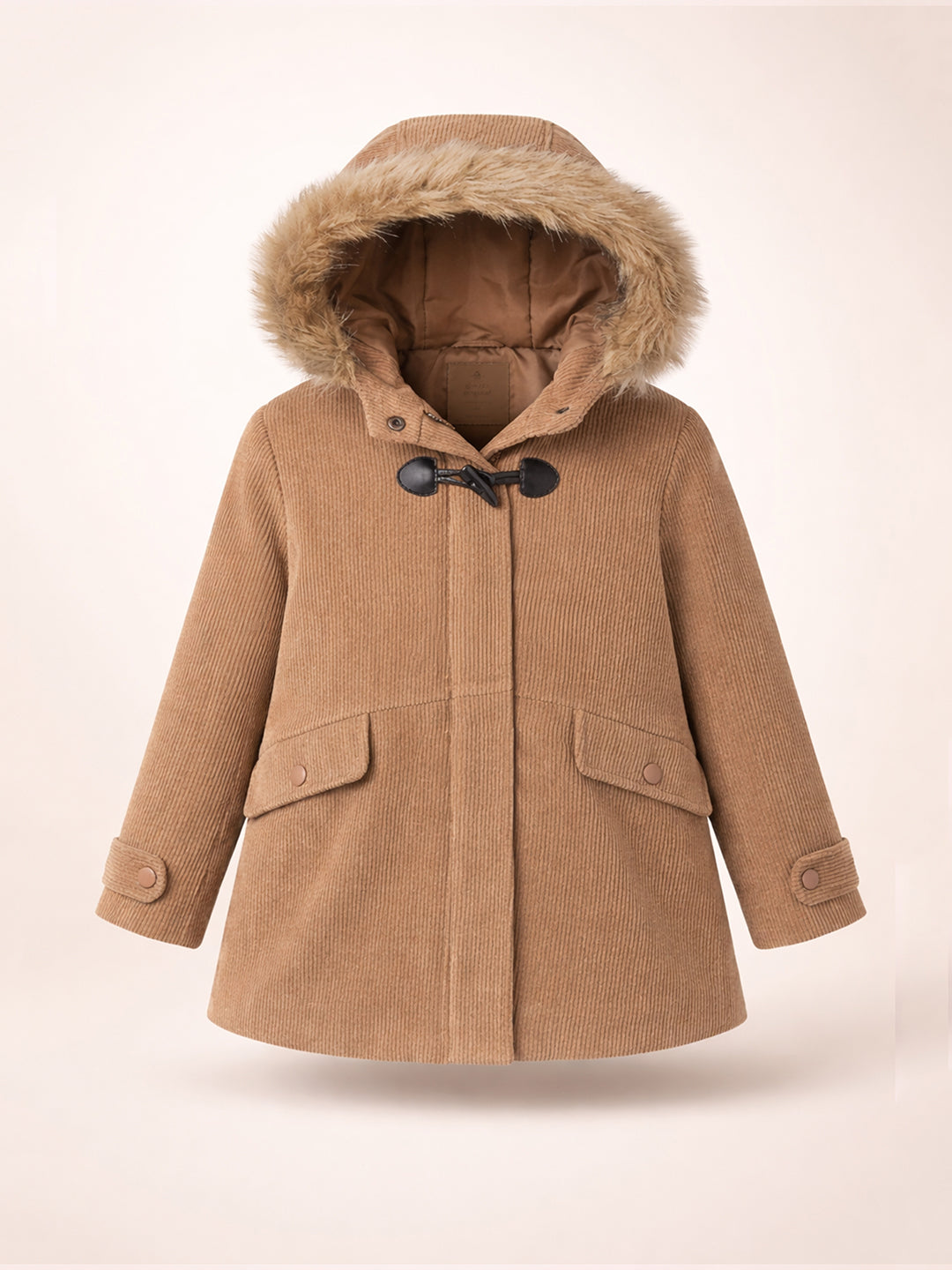 Beige Textured Cozy Hoodie Jacket