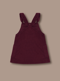 Add a splash of charm and comfort to your little girl's summer wardrobe with the Cherry Crumble Wine Dungaree Dress, thoughtfully crafted for style and play. Made from 100% breathable cotton.
