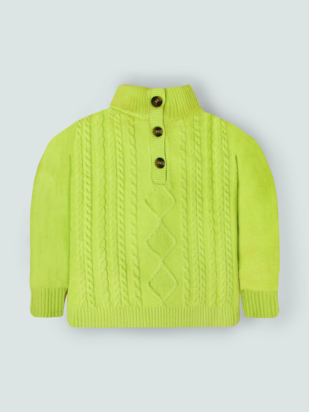 Cherry Crumble Green Cable Knit Cute Stylish Sweater