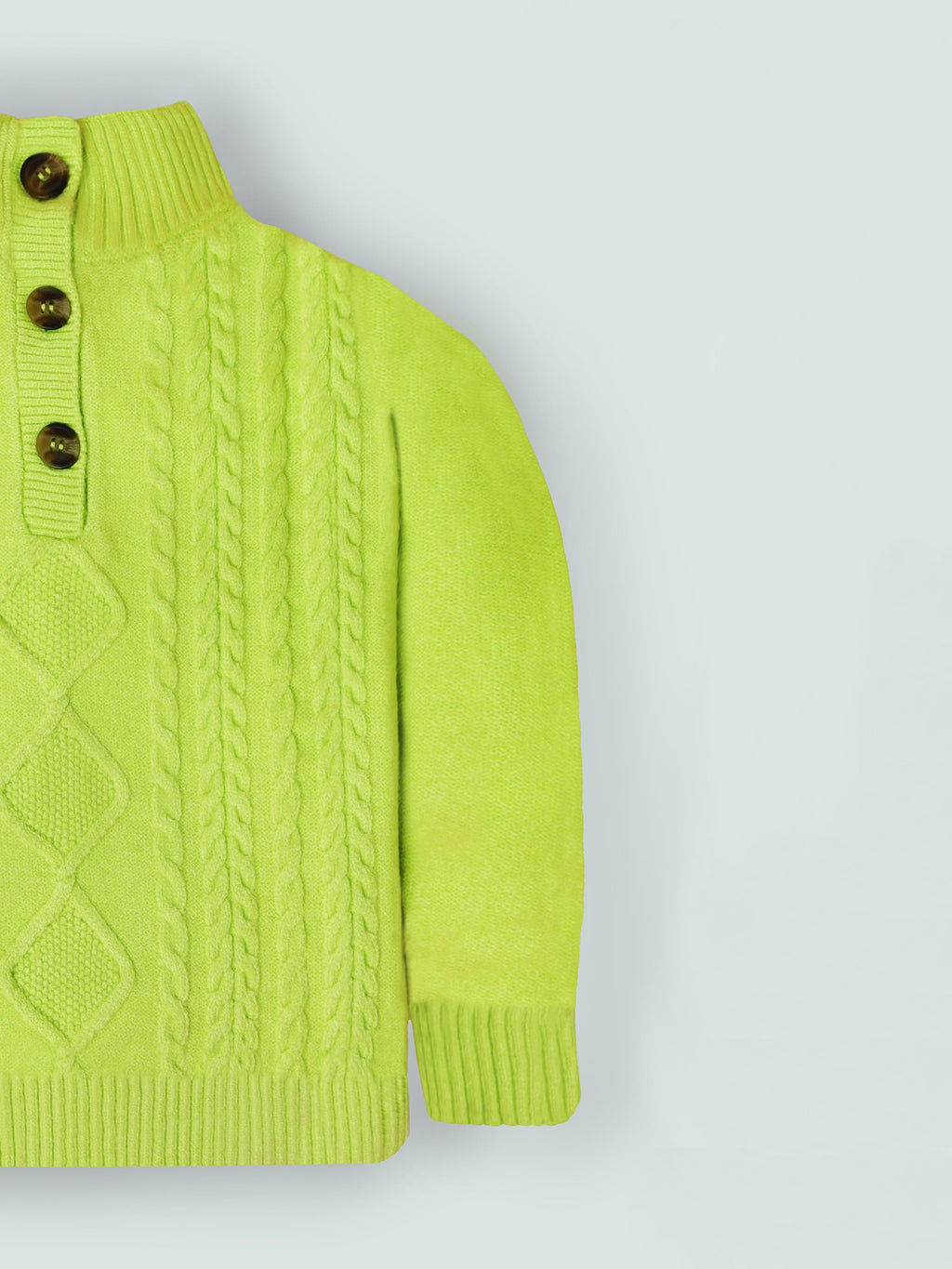 Cherry Crumble Green Cable Knit Cute Stylish Sweater