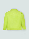 Cherry Crumble Neon Green Cable Knit 100% Viscose Full Sleeves High Neck Casual Wear Easy Fit Winter Sweater For Boys & Girls