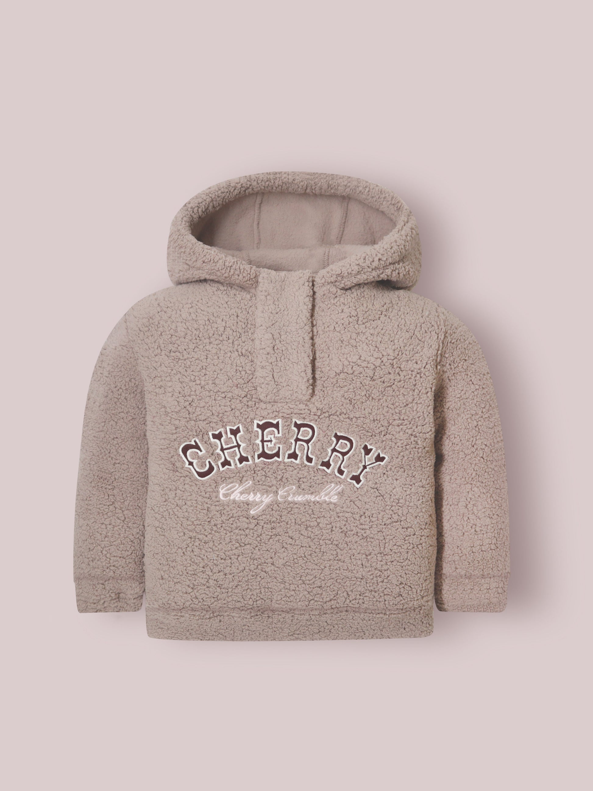 Cherry Crumble Brown Placket With Button Twinkle Sweatshirt