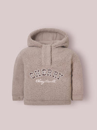 Brown Placket With Button Twinkle Sweatshirt