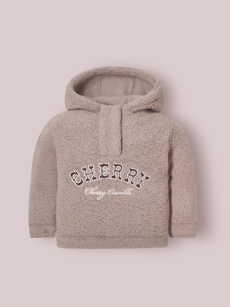 Brown Placket With Button Twinkle Sweatshirt