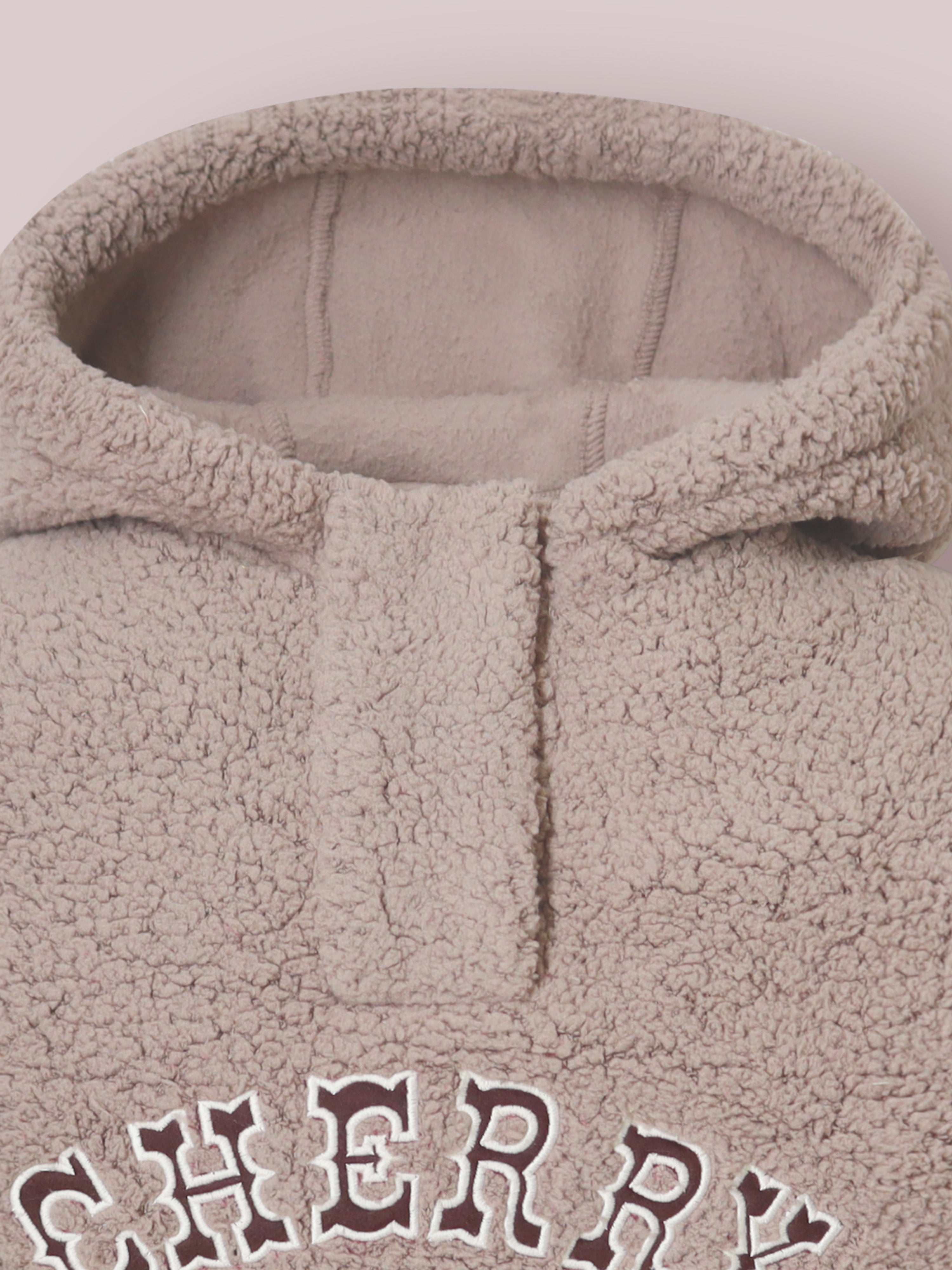 Cherry Crumble Brown Placket With Button Twinkle Sweatshirt