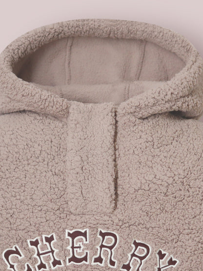 Cherry Crumble Brown Placket With Button Twinkle Sweatshirt