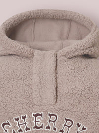 Brown Placket With Button Twinkle Sweatshirt