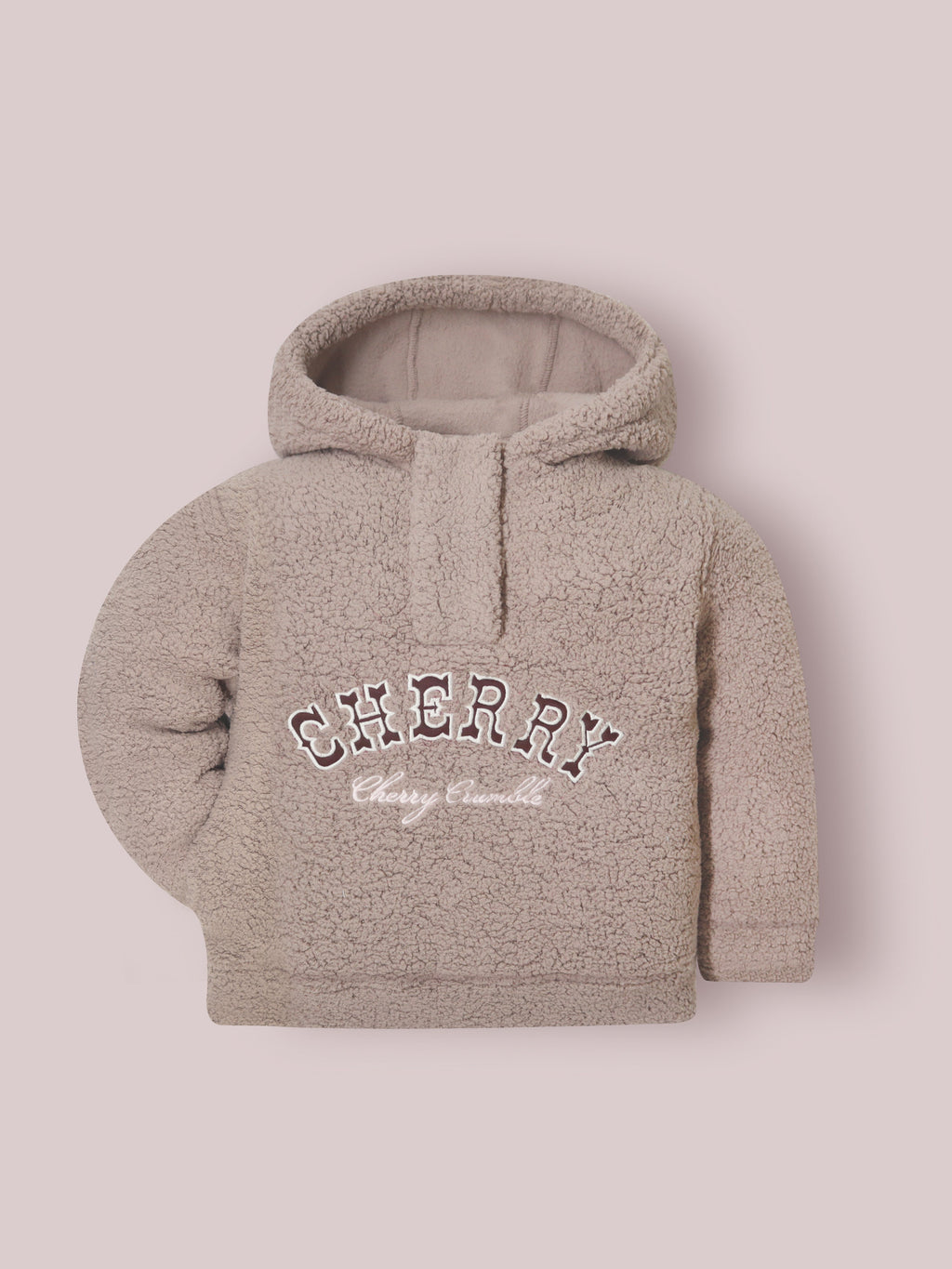 Cherry Crumble Brown Placket With Button Twinkle Sweatshirt