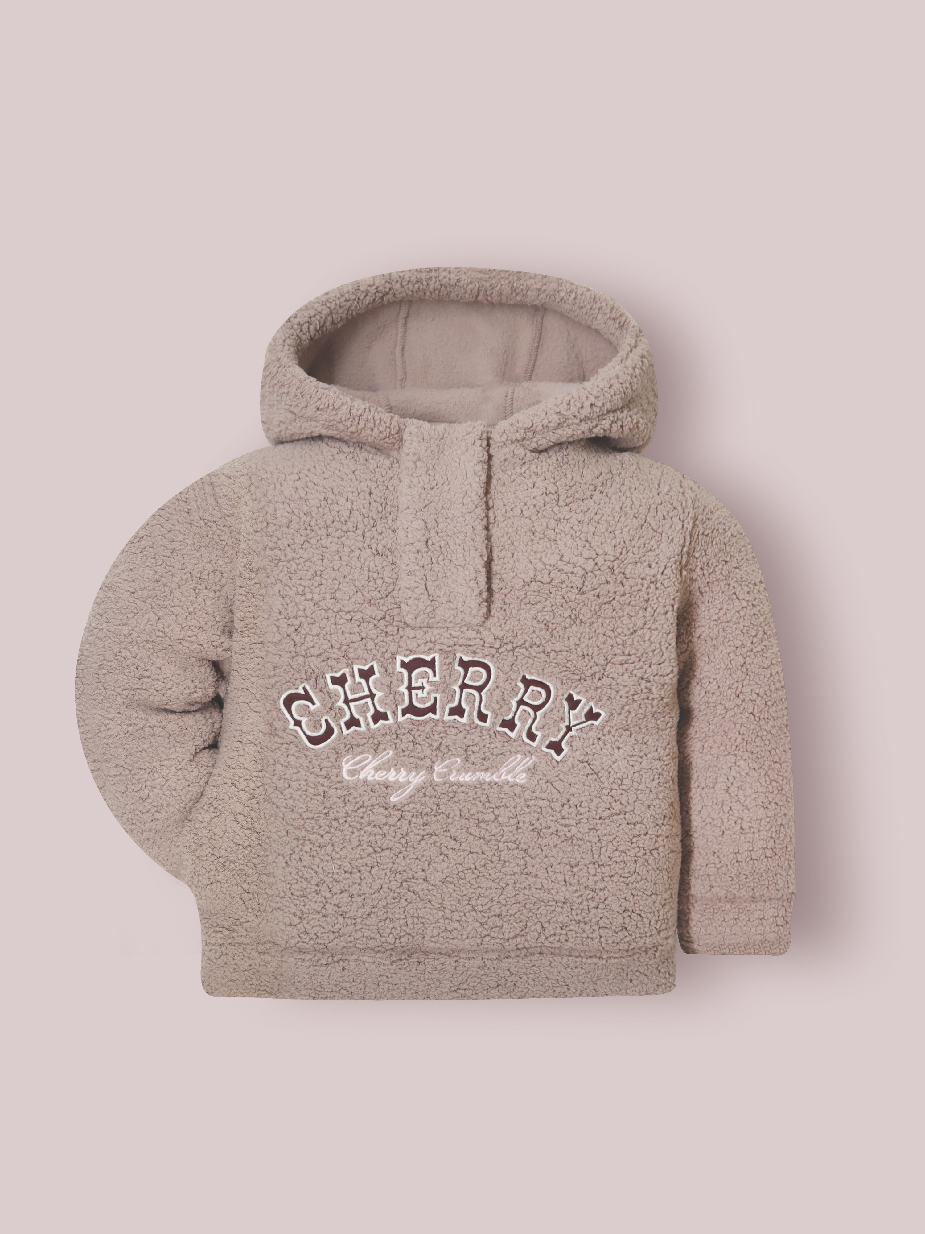 Cherry Crumble Brown Placket With Button Twinkle Sweatshirt