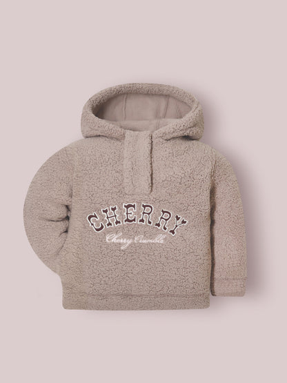 Cherry Crumble Brown Placket With Button Twinkle Sweatshirt