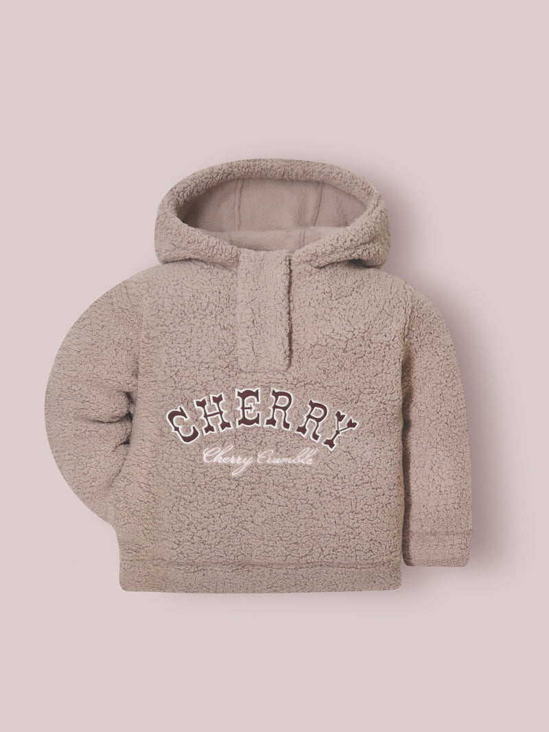 Brown Placket With Button Twinkle Sweatshirt