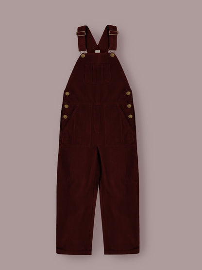 Girls Maroon Cotton Dungaree – Classic Summer Fit