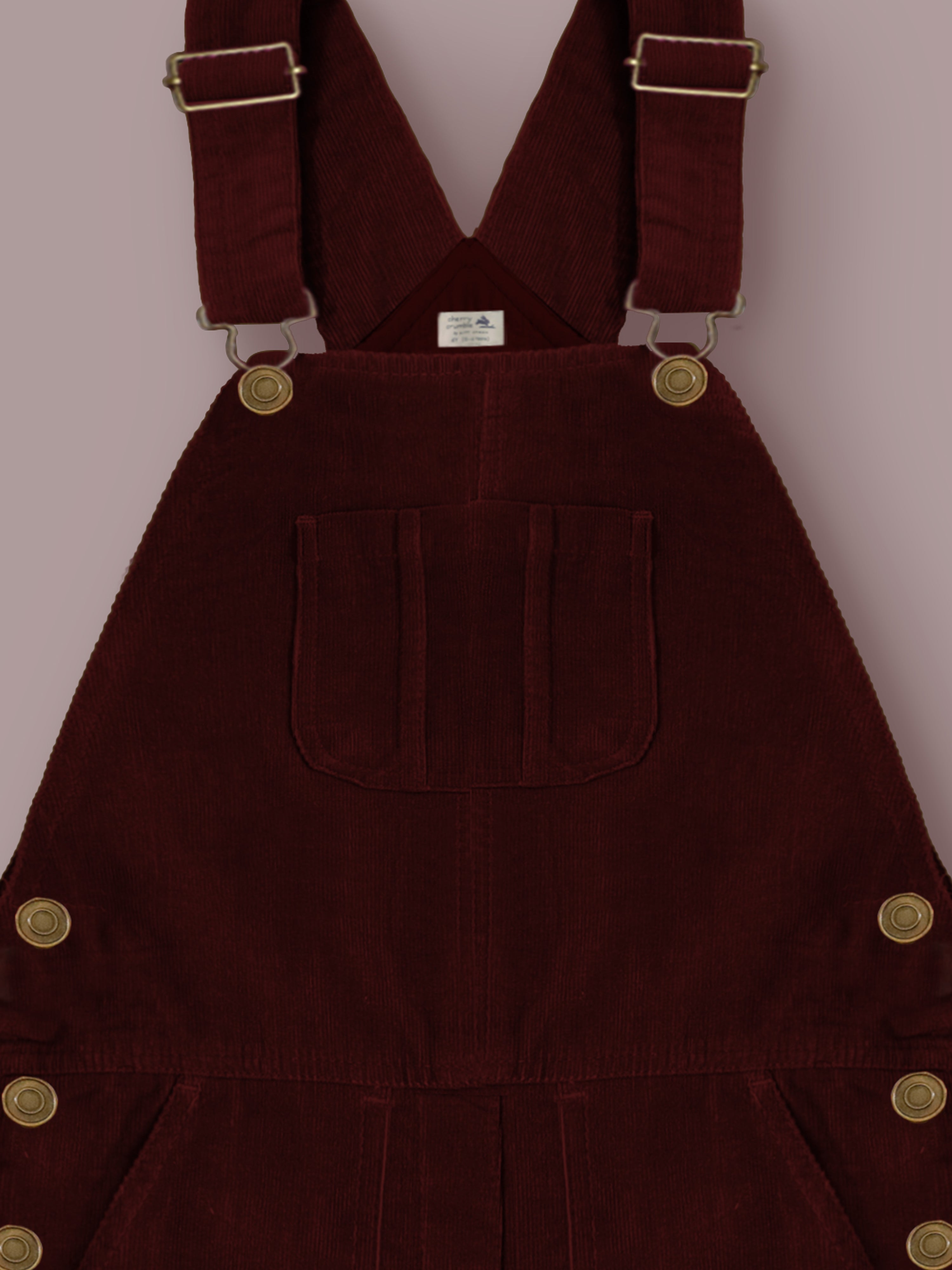 Girls Maroon Cotton Dungaree – Classic Summer Fit