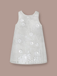 Make your little girl sparkle at any special occasion with the Cherry Crumble White Party Wear Summer Dress. Crafted from a luxurious blend of poly net and poly knit.