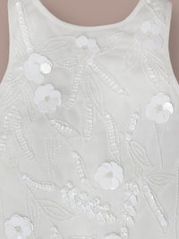 Make your little girl sparkle at any special occasion with the Cherry Crumble White Party Wear Summer Dress. Crafted from a luxurious blend of poly net and poly knit.