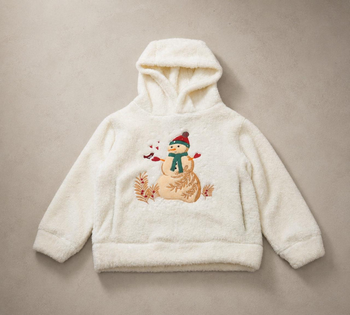 Unisex Kids Off White Hooded Sweatshirt with Jogger Set