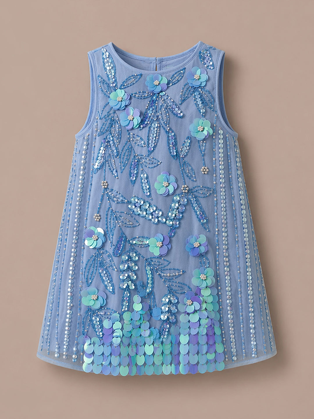 Blue Embellished Party Wear Dress