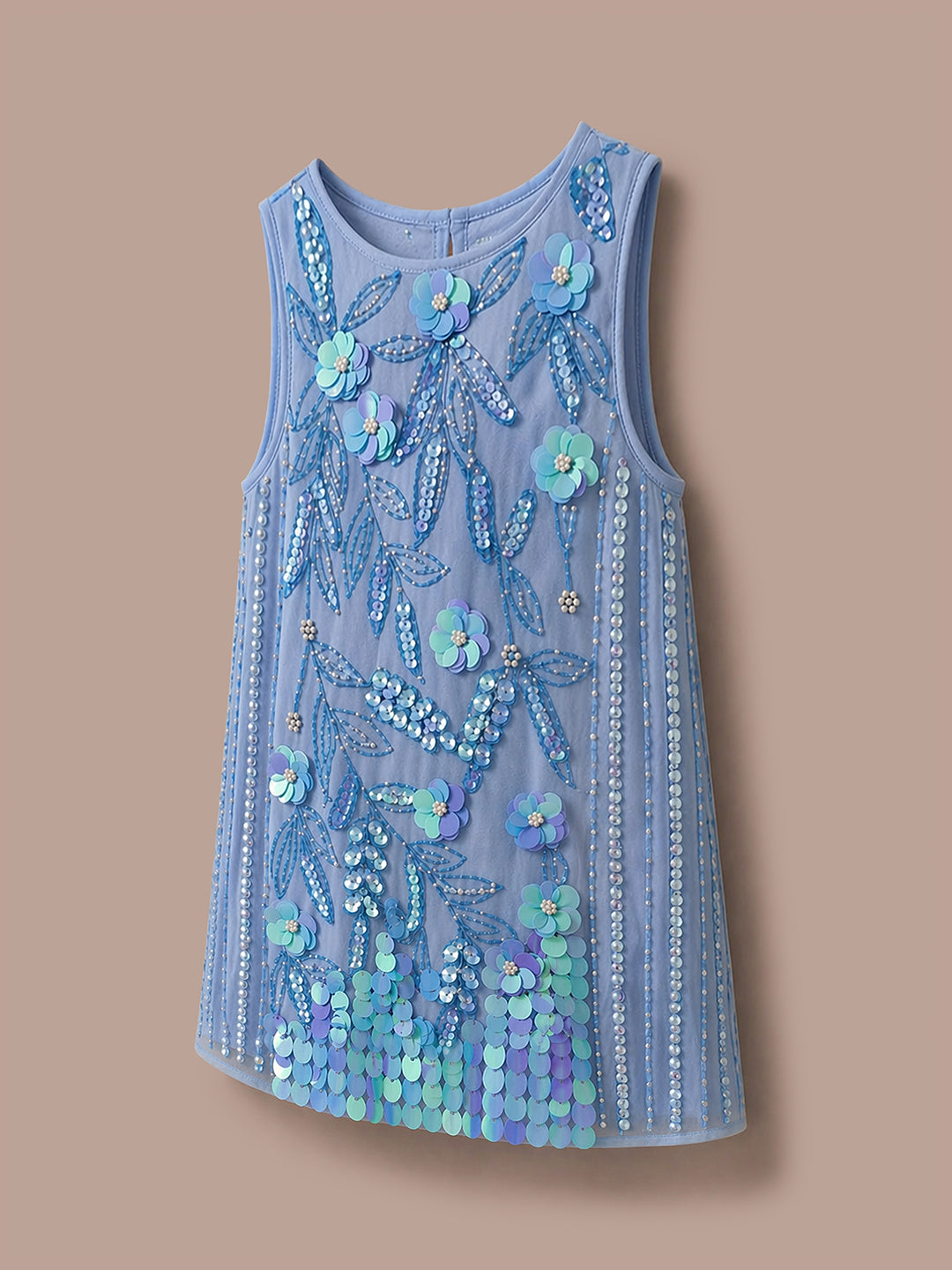 Blue Embellished Party Wear Dress