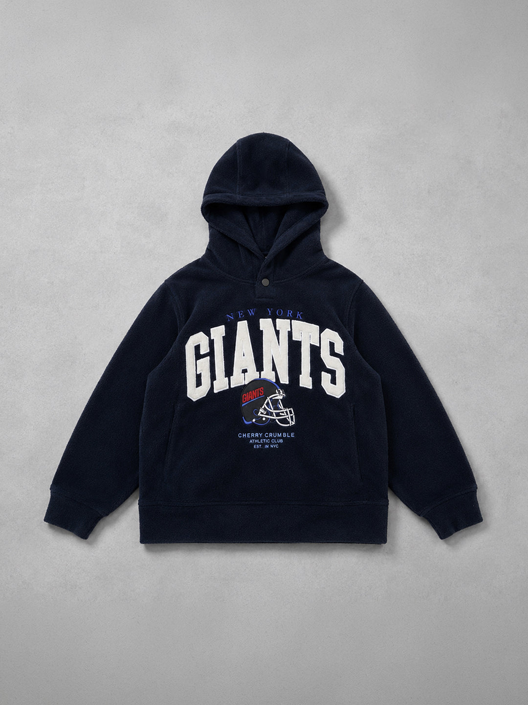 Kids Unisex Typography Print Navy Blue Hooded Sweatshirt