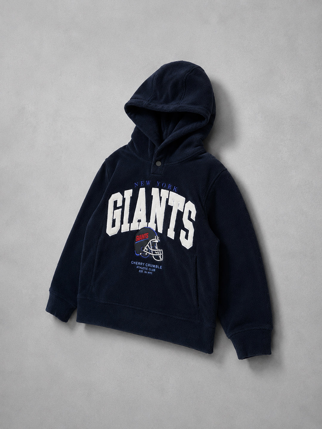 Kids Unisex Typography Print Navy Blue Hooded Sweatshirt