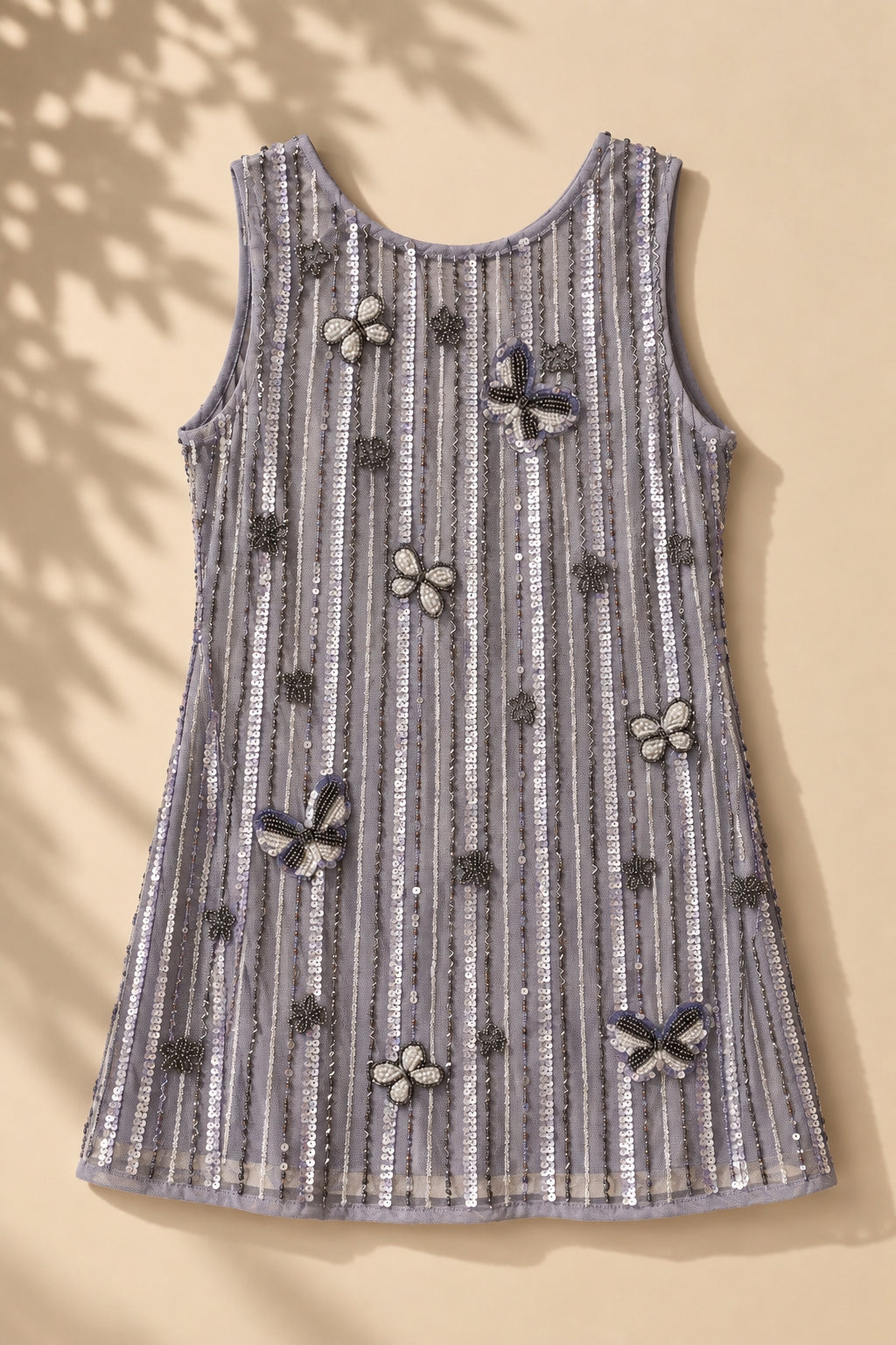 Girls Butterfly Sequin Embellished Party Dress