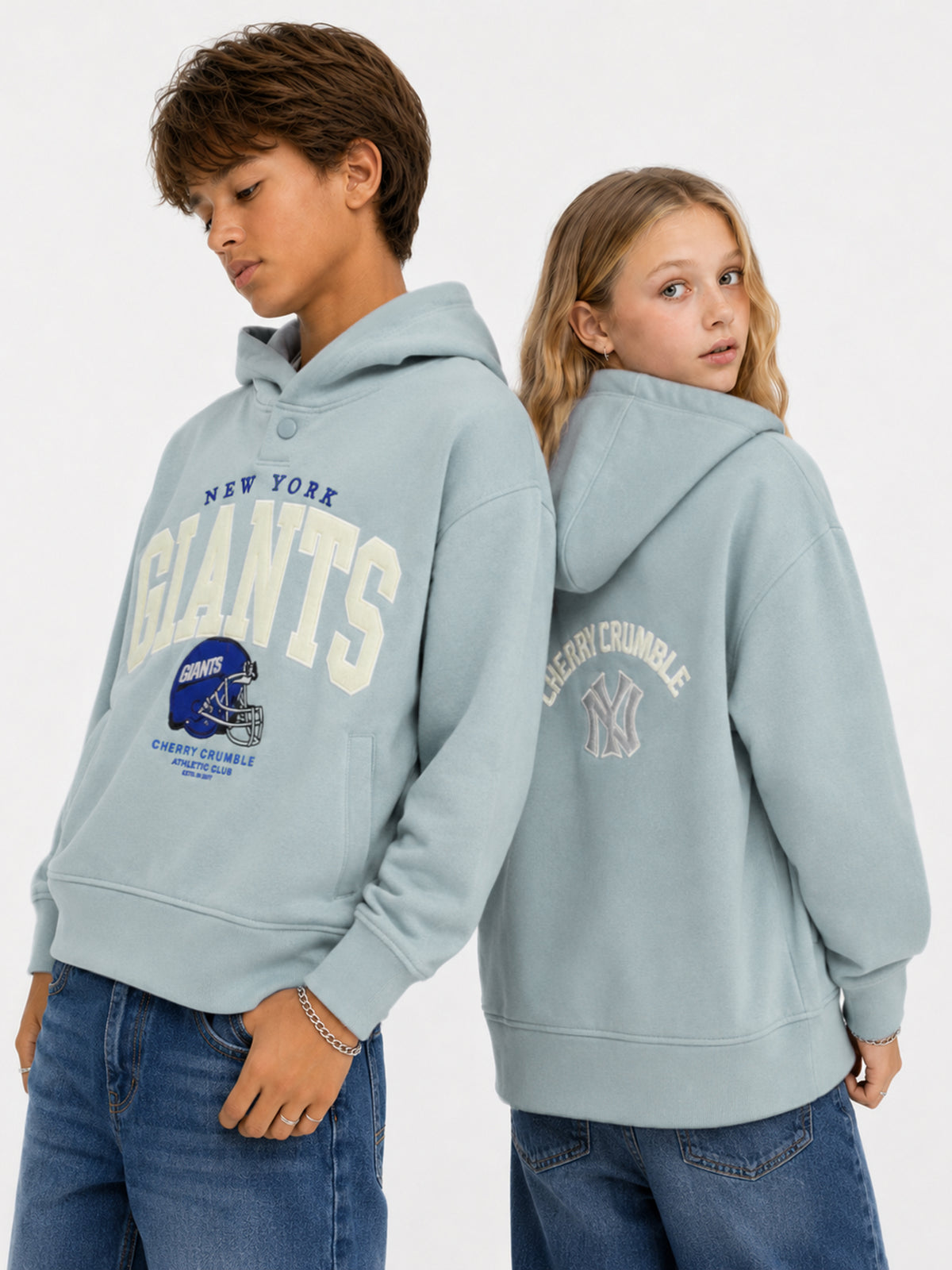 Unisex Kids Grey Hooded Sweatshirt