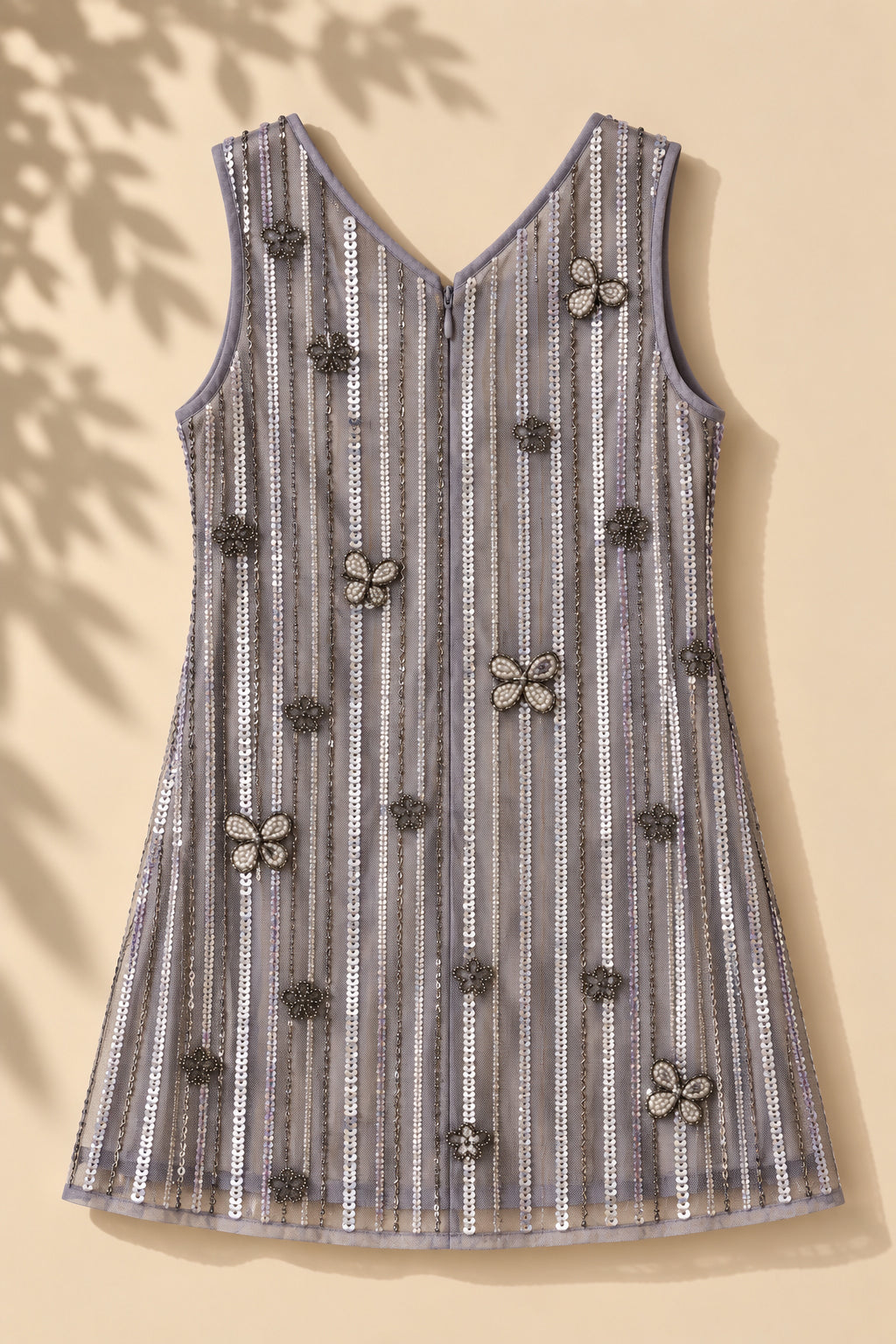 Girls Butterfly Sequin Embellished Party Dress
