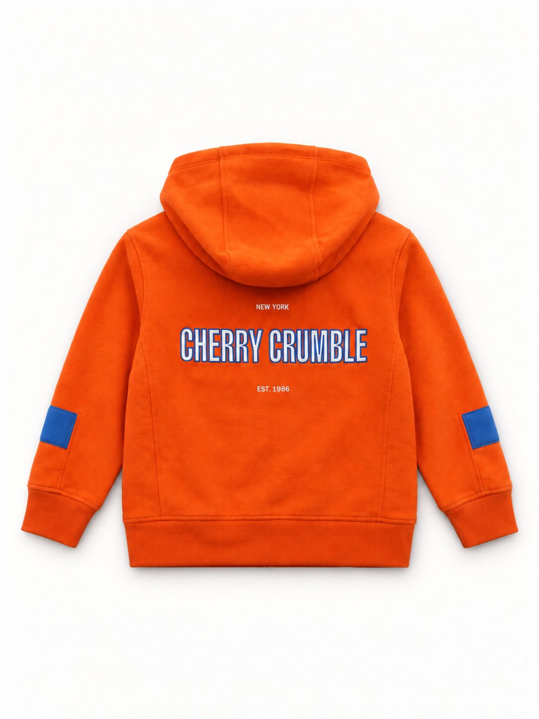 Kids Unisex Orange Solid Hooded Sweatshirt