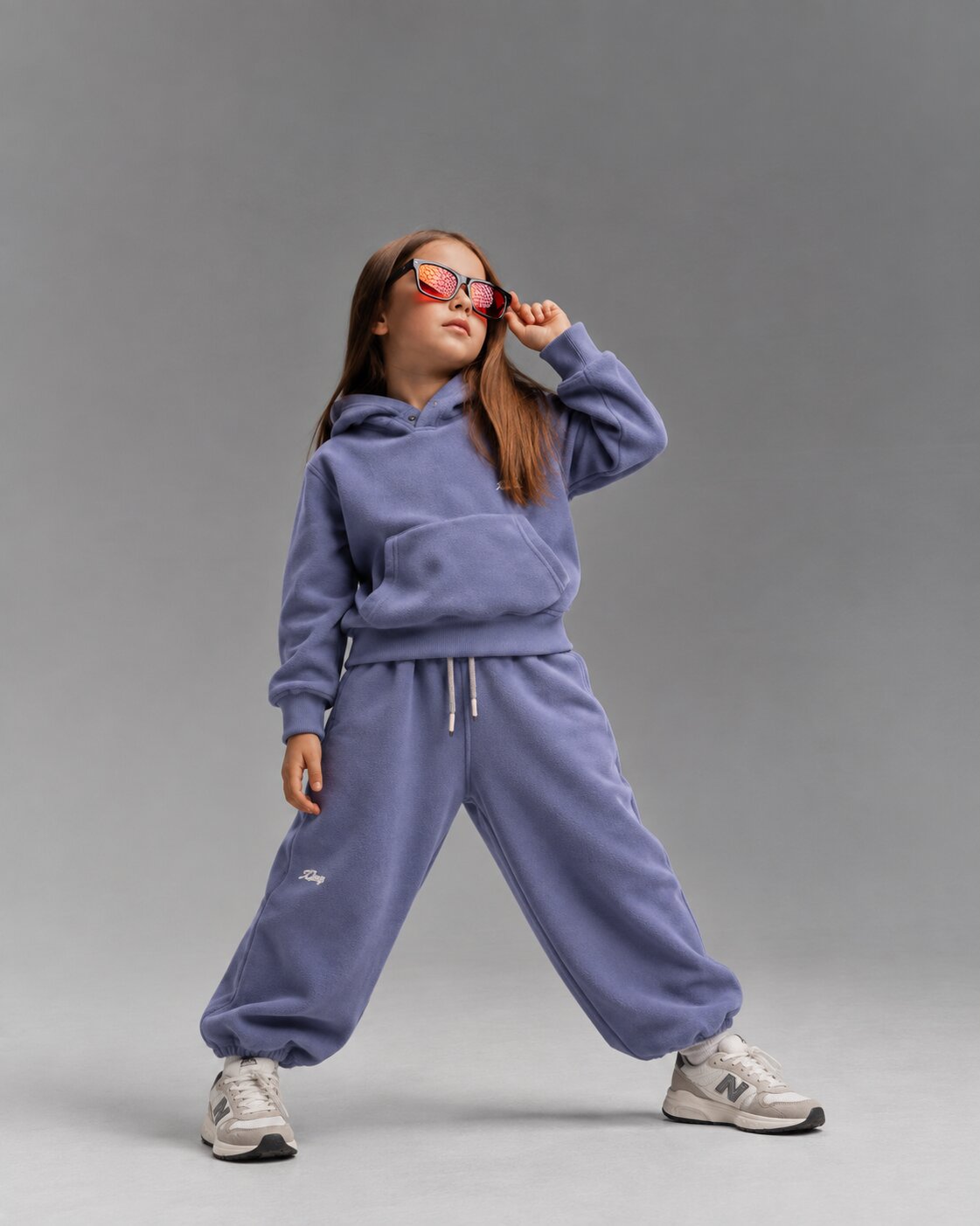 Kids Unisex Blue Hooded Sweatshirt with Jogger Co-Ord Set