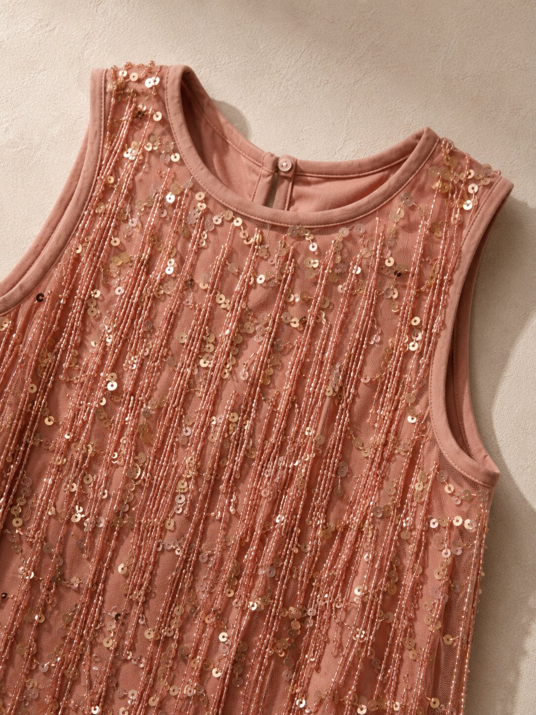 Girls Baby Pink Sequin Party Dress